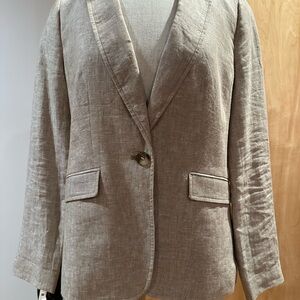 Talbots Light Brown Linen Blazer
